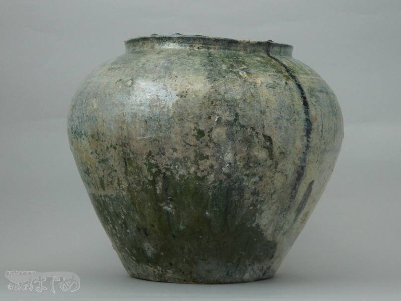 漢緑釉銀化壺（C260-008）
